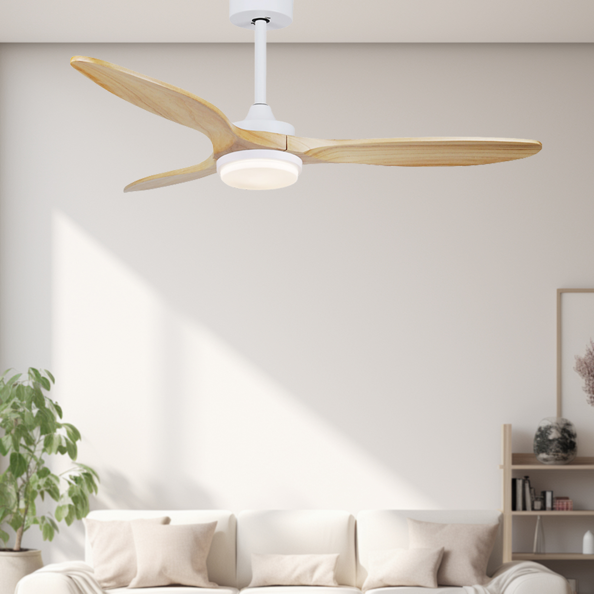 Modern chandeliers ceiling fans with lights Wood color 52inch