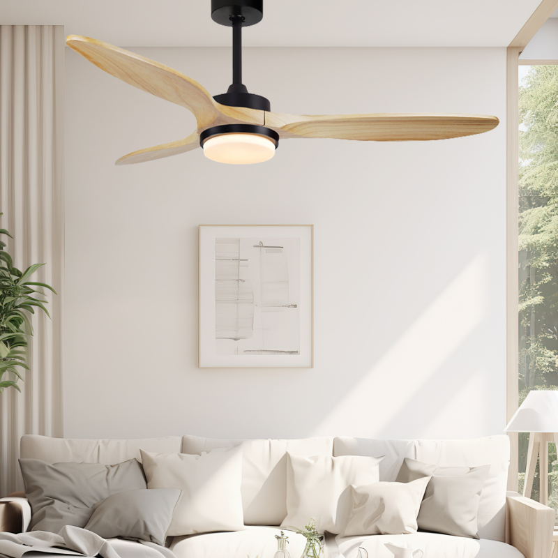 Modern chandeliers ceiling fans with lights Wood color 52inch