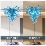 Chihuly Style Chandelier (Blue And Clear)