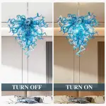 Chihuly Style Chandelier (Blue And Clear)
