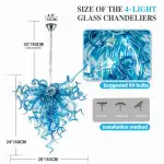 Chihuly Style Chandelier (Blue And Clear)