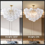 Bubble Glass Ceiling Light Talia Style Brass Finish
