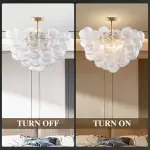 Bubble Glass Ceiling Light Talia Style Brass Finish