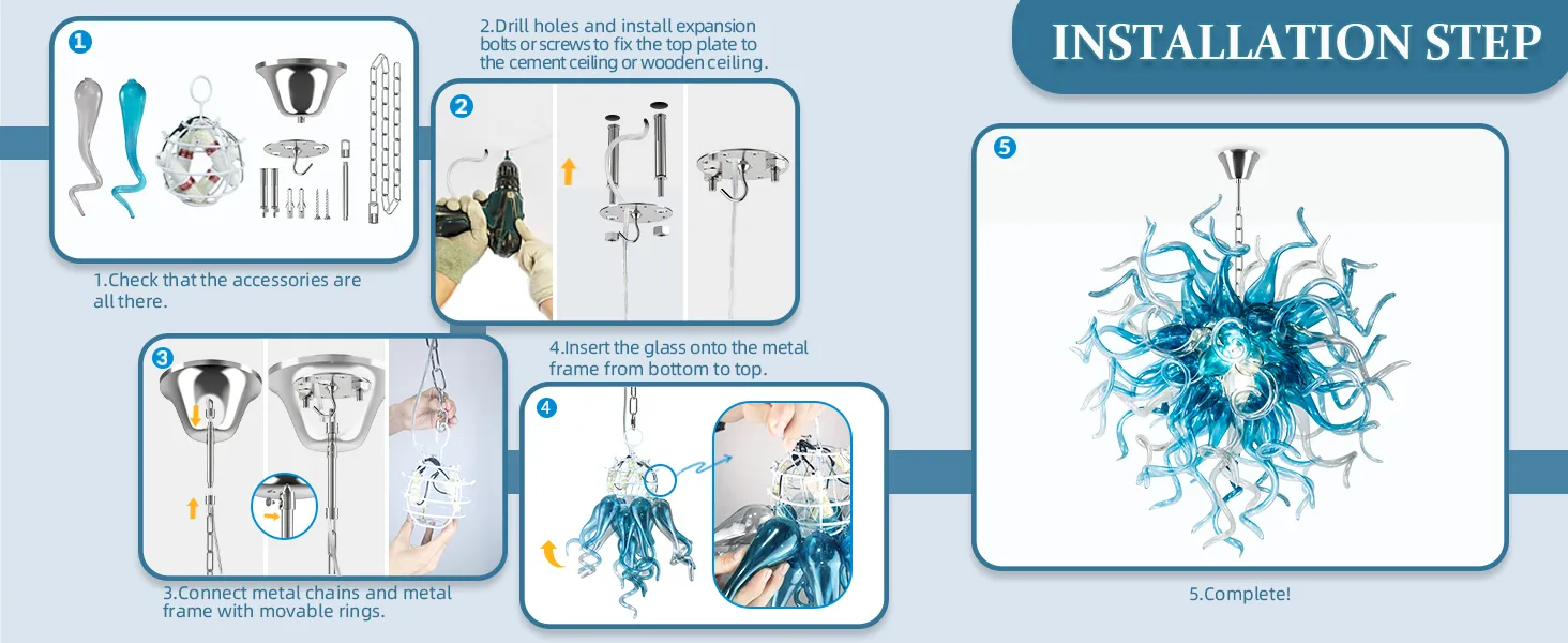 Chihuly Style Chandelier