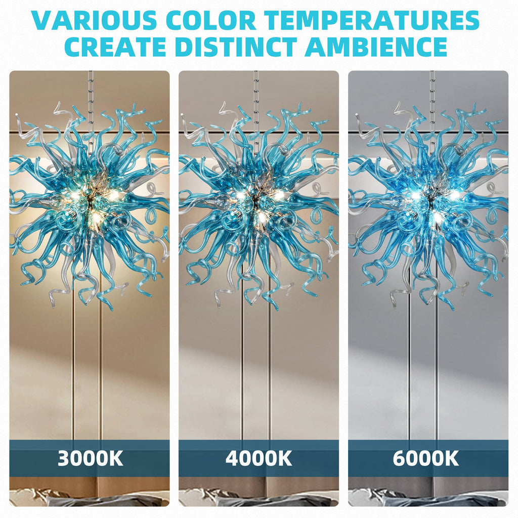 Chihuly Style Chandeliers Sputnik Pendant Light  (Blue And Grey)