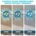 Chihuly Style Chandeliers Sputnik Pendant Light  (Blue And Grey)