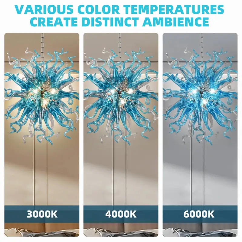 Chihuly Style Chandeliers Sputnik Pendant Light  (Blue And Grey)
