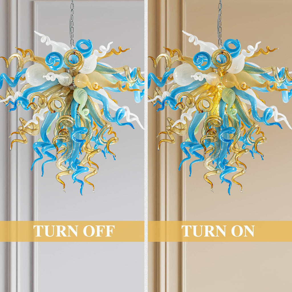 Murano Glass Light Pendant Chihuly Style Chandelier  (Multi Colors) 