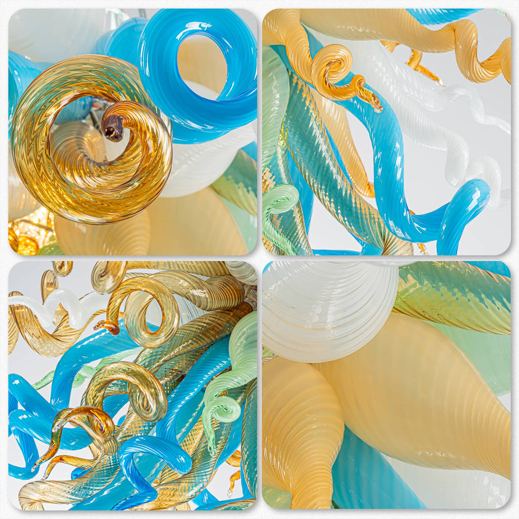 Murano Glass Light Pendant Chihuly Style Chandelier  (Multi Colors) 