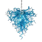 Chihuly Style Chandelier (Blue And Clear)
