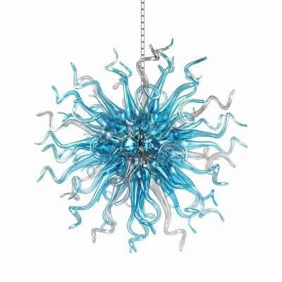 Chihuly Style Chandeliers Sputnik Pendant Light  (Blue And Grey) 01
