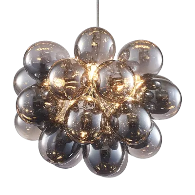 Modern Bubbles Chandelier smoked glass Balls 01