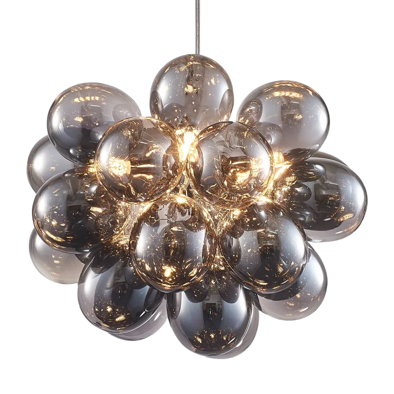 Modern Bubbles Chandelier smoked glass Balls
