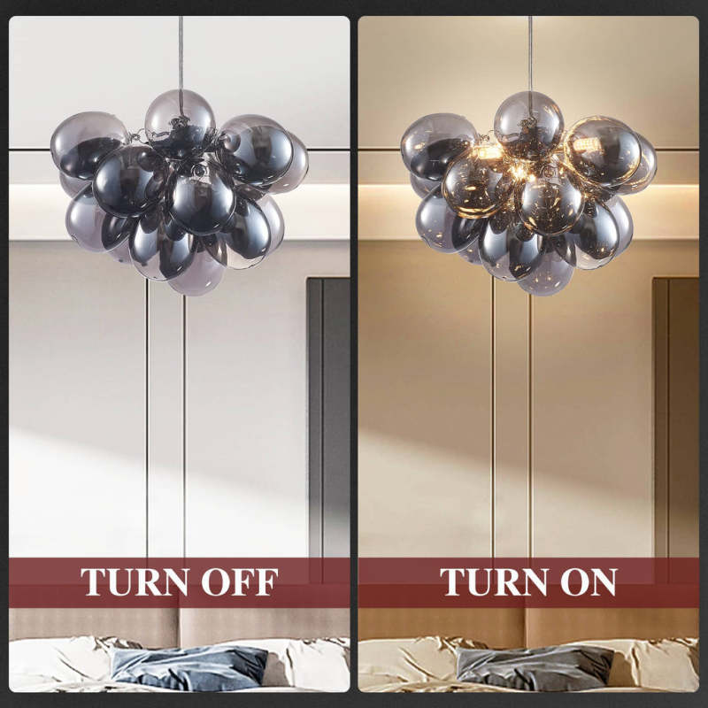 Modern Bubbles Chandelier smoked glass Balls