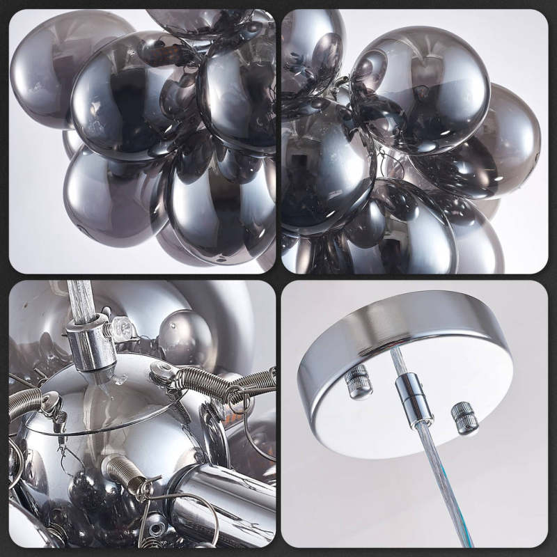 Modern Bubbles Chandelier smoked glass Balls
