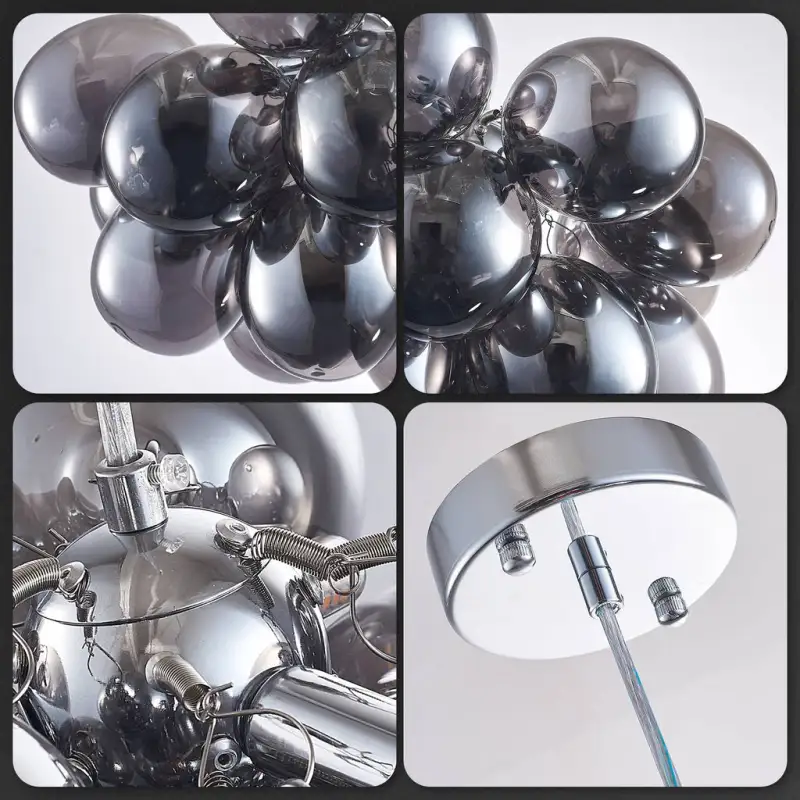 Modern Bubbles Chandelier smoked glass Balls
