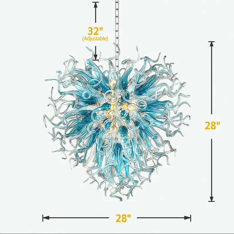 Chihuly Style Chandeliers Hand Blown Glass Chandelier(Blue)