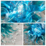 Chihuly Style Chandeliers Hand Blown Glass Chandelier  (Light Blue And Clear)