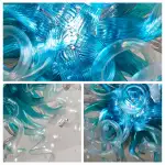 Chihuly Style Chandeliers Hand Blown Glass Chandelier  (Light Blue And Clear)