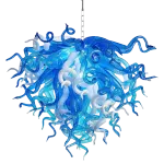 Chihuly Style Chandelier Murano Glass Light Pendant (Blue And White Color)