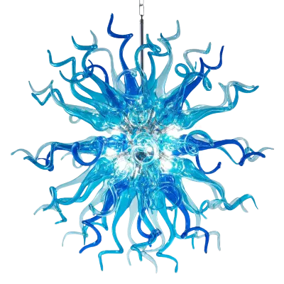 Chihuly Style Chandeliers Sputnik Pendant Light (Light Azure And Blue ) 01