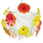 Murano Glass Light Pendant Flowers Style 