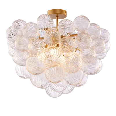 Bubble Glass Ceiling Light Talia Style Brass Finish 01