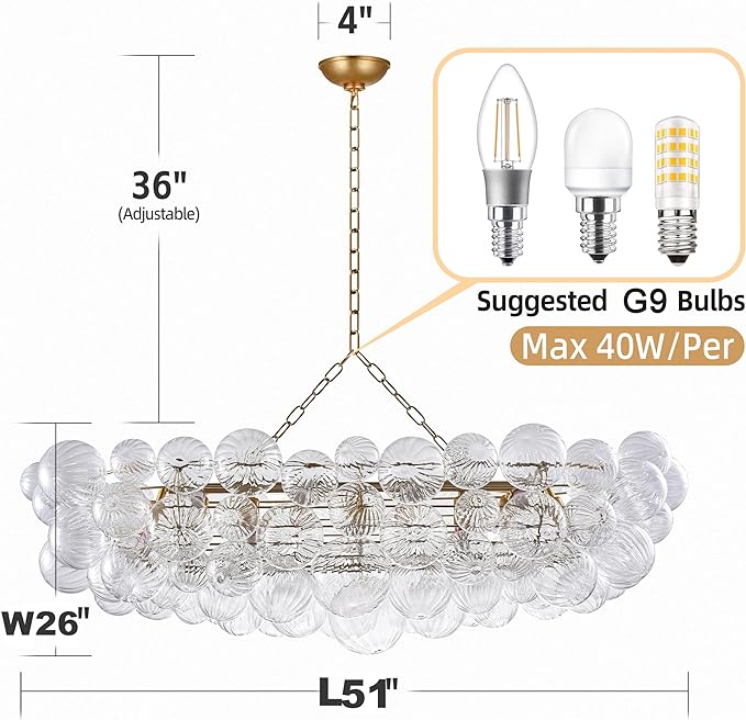 Bubbles Chandelier Dining Room Talia Style Long Bubble Chandelier