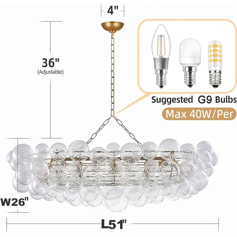Bubbles Chandelier Dining Room Talia Style Long Bubble Chandelier