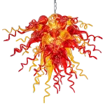 Chihuly Style Chandelier Hand Blown Glass Chandelier (Amber With Red)