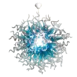Chihuly Style Chandeliers Hand Blown Glass Chandelier  (Light Blue And Clear)