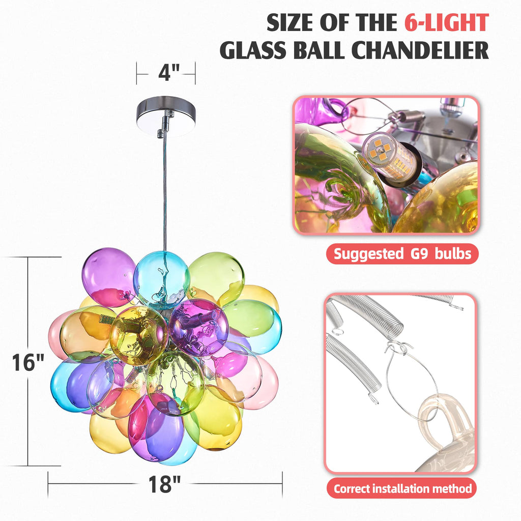 Colorful Glass Bubbles Chandelier Hand Blown Chandelier