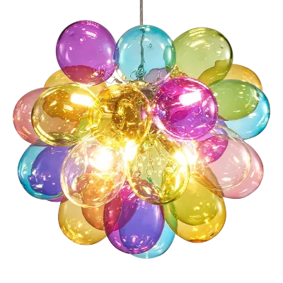 Colorful Glass Bubbles Chandelier Hand Blown Chandelier 01