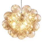 Modern Bubble Chandelier  Blown Glass Light Brown Color