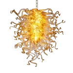 Murano Glass Light Pendant  Chihuly Style Chandelier (Amber With Clear)