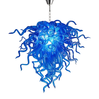 Murano Glass Light Pendant Chihuly Style Chandelier (Blue) 01
