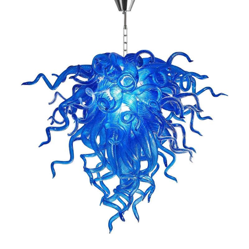 Murano Glass Light Pendant Chihuly Style Chandelier (Blue)