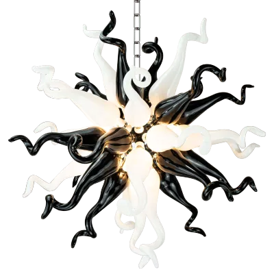 Sputnik Pendant Light Chihuly Style Chandeliers (Black And White Colors) 01