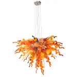 Hand Blown Murano Glass Chandelier(Coffee, Amber and Red)