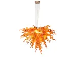 Hand Blown Murano Glass Chandelier(Coffee, Amber and Red)