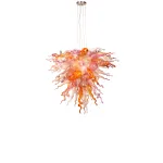 Hand Blown Murano Glass Chandelier(Pink , Purple and Copper)