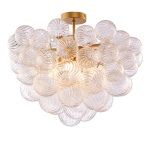 Bubble Glass Ceiling Light Talia Style Brass Finish