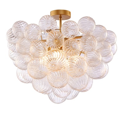 Bubble Glass Ceiling Light Talia Style Brass Finish 01