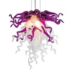 Chihuly Glass Chandelier Hand Blown Glass Chandelier (Purple And White)