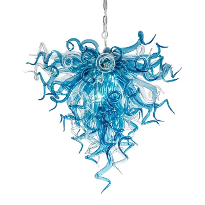 Chihuly Style Chandelier (Blue And Clear) 01