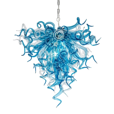 Chihuly Style Chandelier (Blue And Clear) 01