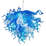 Chihuly Style Chandelier Murano Glass Light Pendant (Blue And White Color)