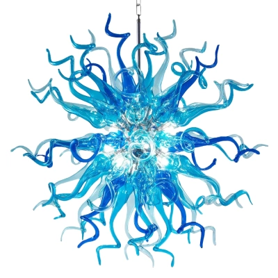 Chihuly Style Chandeliers Sputnik Pendant Light (Light Azure And Blue ) 01