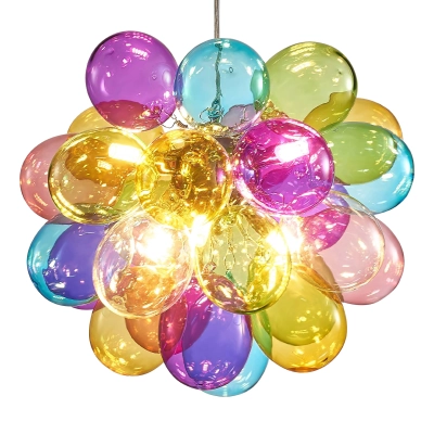 Colorful Glass Bubbles Chandelier Hand Blown Chandelier 01