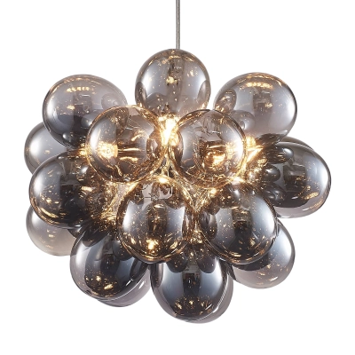 Modern Bubbles Chandelier smoked glass Balls 01